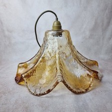 Globe Abat-Jour en Verre Épais Jaune Orange – Inspiration Murano Vintage