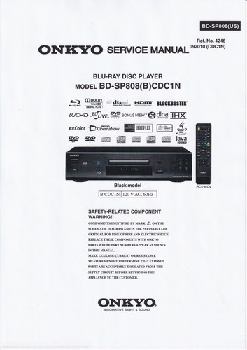 Manuel service pour onkyo - manuel, de