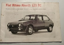 Fiat Ritmo Abarth 125 Original Use and Maintenance Booklet