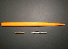 CALLIGRAPHY PEN HOLDER WOOD COLOR + 2 FEATHERS OFFERED PENHOLDER + 2 NIBS