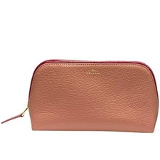 DELVAUX Pouch Wallet Leather Pink Height 10cm Width 16cm Depth 5.5cm Authentic