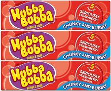 3x Wrigley's Hubba Bubba Sérieusement Fraise Arôme Gomme Bulle Gros & Bulleux