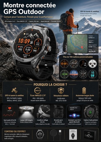 Montre connectée gps outdoor - gps,