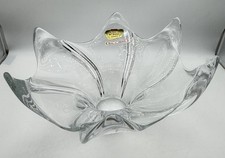 Cofrac Art Verrier France Crystal Swirl Centerpiece Bowl MCM 12”