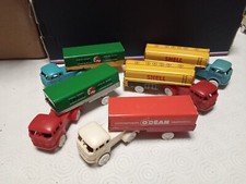 SESAME TOY ANTIQUE LOT FIVE TRUCKS MERCEDES SEMI TRAILERS DIFFERENT
