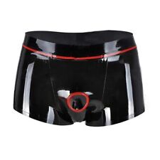 Boxer homme sexy latex caoutchouc avec trou pénis serré sous vêtement BDSM fétic