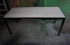 Table meuble industriel métal & bois chataignier loft tendance vintage brocante