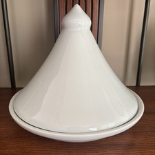 Pillivuyt France Tagine Baking Dish Glazed White Porcelain Tajine Scarce