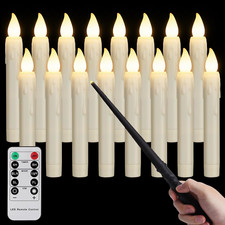 16 Bougies LED Flottantes Avec Baguette Magique Et Télécommande - Minuterie - Fo