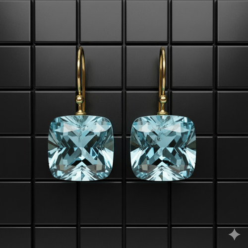 Aigue marine boucles - aigue-marine,