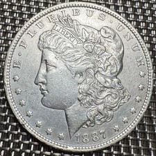 MAGNIFIQUE PIÈCE DE 1 DOLLAR MORGAN EN ARGENT 1887 O. (1326)