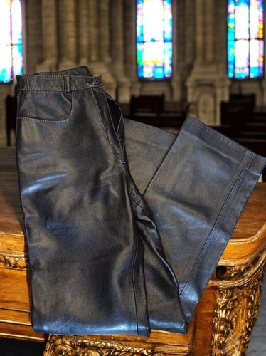 Pantalon cuir noir femme