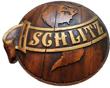 1968 Schlitz World Globe Beer Embosograph 16" Wall Sign Bar Display - Vacuform