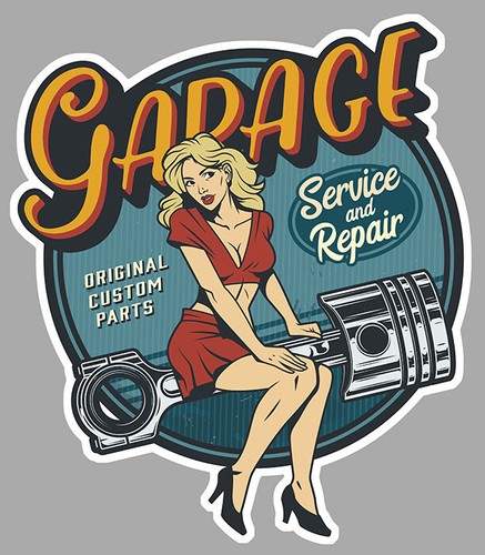 Sticker pin vintage garage - pin,