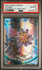 POKEMON PSA 10 STARMIE SPECTRA #121 POKEMON T.V. TOPPS CHROME ENGL POP 9!?