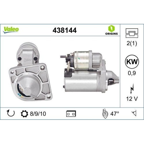 Démarreur valeo 438144 - démarreur,