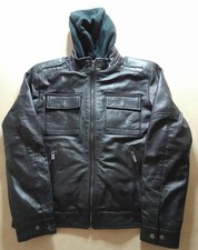 Blouson en cuir noir ICON avec