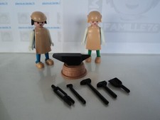 PLAYMOBIL vintage médiéval paysan lot forgerons outils set 3442 de 1977 / 3370