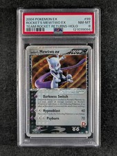2004 Pokemon ROCKET'S MEWTWO EX #99/109 Team Rocket Returns Cosmos Holo PSA 8
