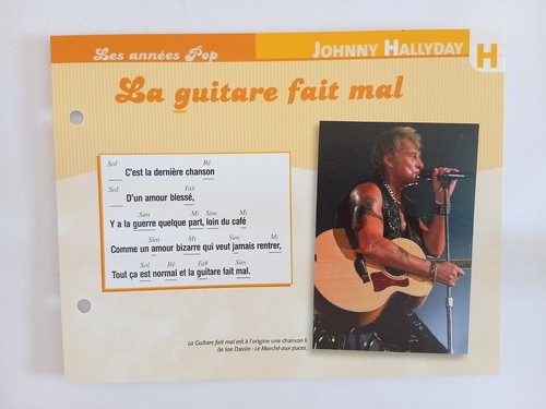 Carte fiche johnny - fiche, hallyday
