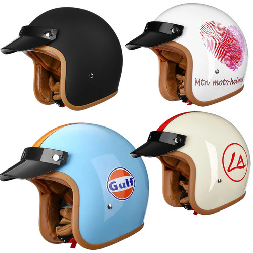 Casque moto ouvert vintage - casque, de