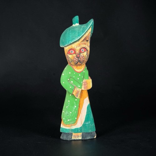 Statue chat bois - en, sculpté