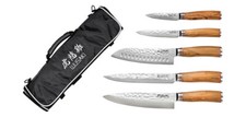 WU8039 - Malette 5 Couteaux WUSAKI Damas Olivier
