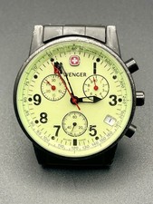 VINTAGE WENGER  SWISS  MILITARY PILOT  MEN'S CHRONOGRAPH MINERAL CRYSTAL QUARTZ
