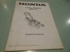 Honda OEM HRB475 Rotary Hydrostatic Mower Owner's Manual # 32VE0F10
