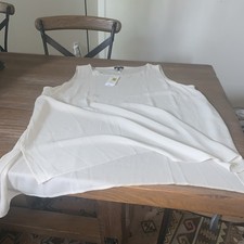 NWT Eileen Fisher Silk Georgette Crepe Bateau Neck Long Shell Size 3X MSRP$218