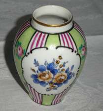 Small Sèvres porcelain vase with flower decoration hand painted late 19th century