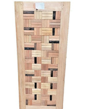 Porte ancienne en bois d'hêtre au style Art Déco, robuste et raffinée.