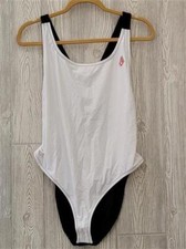 NWOTD Volcom Maillot S Black & White Cross Strap One-Piece Swimsuit #99268