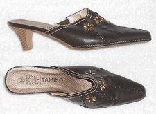 Tamico Sabots Mules cuir noir P 36 "Neuf"