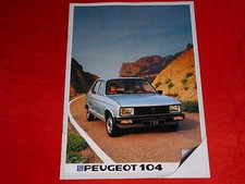 1983 Peugeot 104 GL Brochure Brochure Depliant Folleto