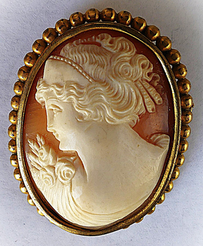 19é broche camee coquille - broche,