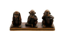 3 singes de la Sagesse résine Statue Artisanat  H:7 cm bordeaux Bi Colore #3613