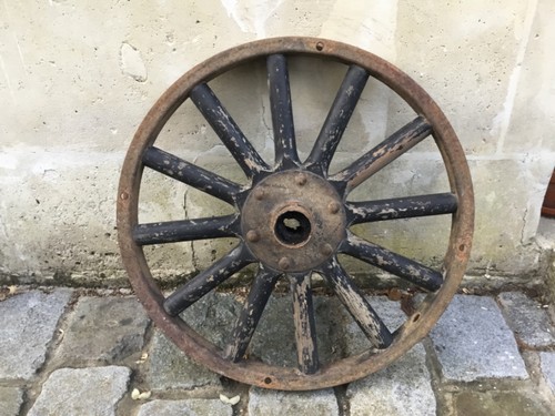 Roue voiture ancienne bois - , 12