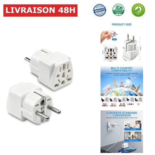 Adaptateur prise universelle - adaptateur, 2