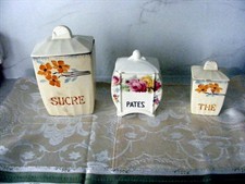 3pots à épices en, Faïence