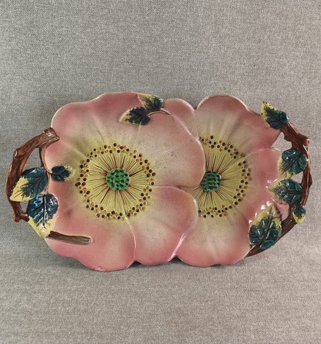 Beau plat fleurs céramique - de,