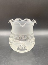 Antique opaline tulip screen print for vintage chandelier wall lamp