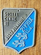 plaque de la société  canine BASSE NORMANDIE 2eme prix CL.J vintage collection