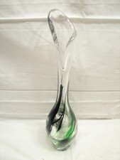 Max Verboeket Vase Maastricht Art Glass Crystal Bud Vase Signed Hand Blown