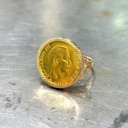 Bague pièce jaune - -, 750
