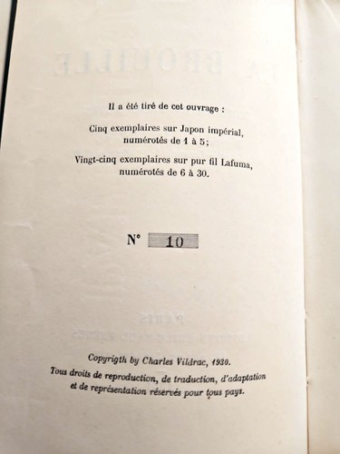Vildrac rare tirage 30 - rare, e.o.