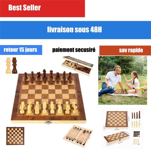 Jeu échecs bois en - jeu,