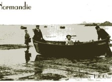 CP - Normandy - 1900s - fishing boat in the Saire Valley