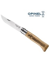 Opinel N°8 Animalia Cerf – Bois de Chêne – Couteau Pliant Gravé – Ref 002332