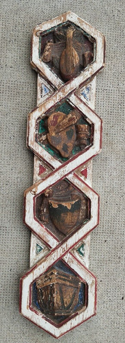 Ancienne plaque bois - plaque, sculpté